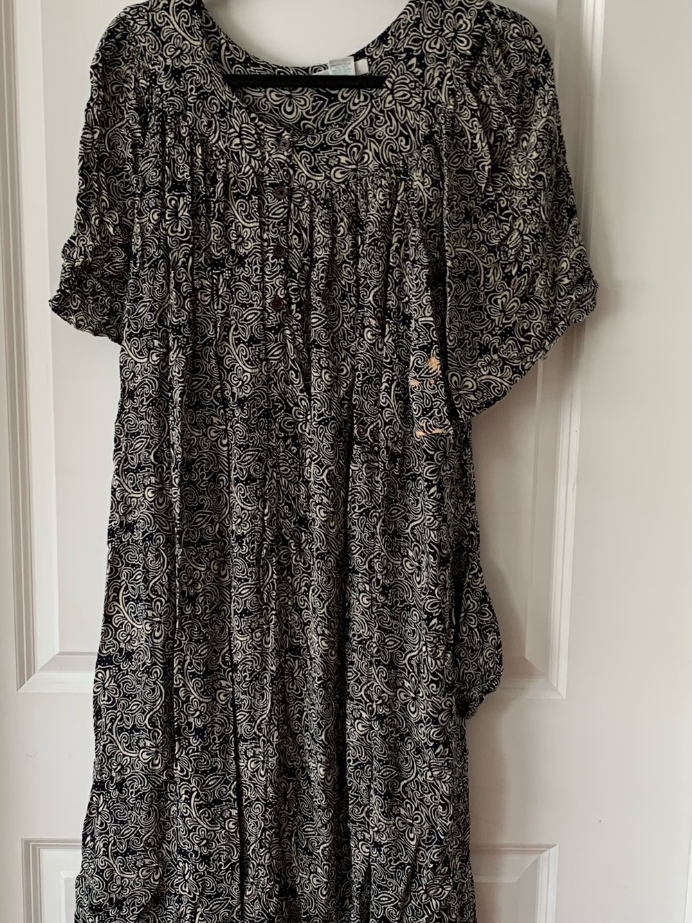 Bechamel Black and Cream Print Dress